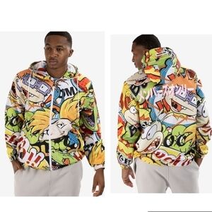 MEMBERS ONLY Hey Arnold Themed Windbreaker Multicolored Size L..
